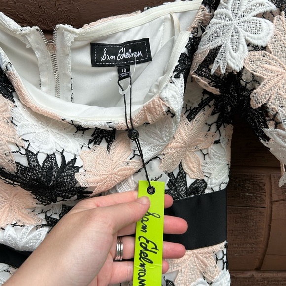 NWT Off the Shoulder Tricolor Lace Dress size 10 - Picture 3 of 5